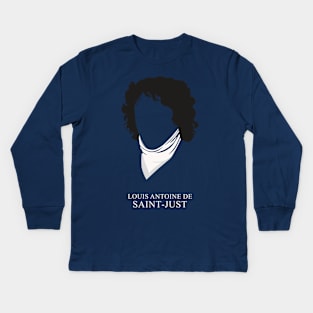 Louis Antoine de Saint-Just - Minimalist Portrait Kids Long Sleeve T-Shirt